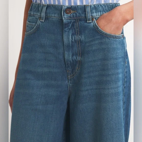 Weekend Max Mara Elasticated-Waist Wide Leg Jeans Size 12